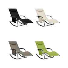 Patio Lounge Chair Porch Chair with Pillow Rocking Sunlounger Textilene vidaXL