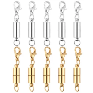 10PCS Magnetic Necklace Connector Necklace Fastener Clasp Shiny Jewelry Closure - Picture 1 of 10