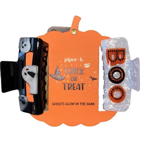 Piper K Halloween Hair Clips Large Clips Boo! Ghosts Glow in the Dark - Picture 1 of 3