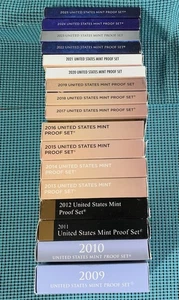 2009 through 2025 Run of SEVENTEEN (17) U.S. Mint clad PROOF sets - Picture 1 of 21