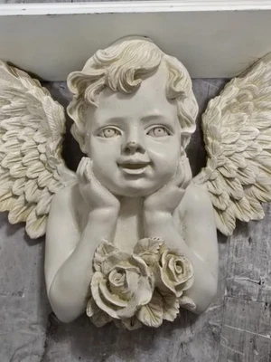 👼Cherub Angel Resin Wall Shelf Display Amazing Detail  18" X 9"  Foto 1 de 4