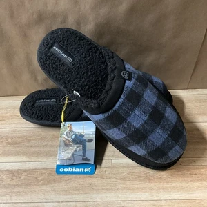 Zapatillas de mula Cobian Log Cabins para hombre 10 azules búfalo a cuadros sin cordones - Imagen 1 de 9