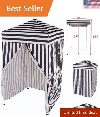 Темно-синяя водонепроницаемая палатка для мгновенной смены конфиденциальности 4 x 4 фута для кемпинга и пляжей - Изображение 1 из 4