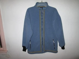 Vtg Schurke WINTERGREEN Blue Polartec Fleece Full-Zip Jacket Size L *USA MADE - Picture 1 of 4