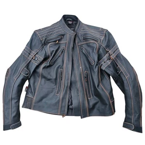 Streetbike Motorcycle Matte Black Genuine Leather with Armour Biker Jacket Heavy - Picture 1 of 13