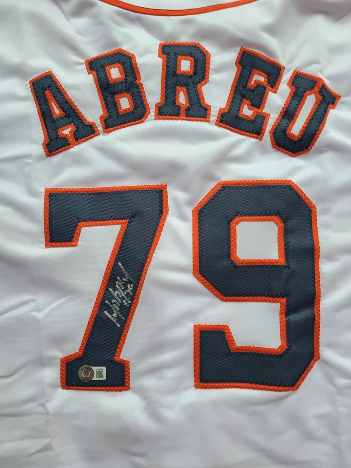 Camiseta deportiva firmada por José Abreu Auto XL BAS Beckett holograma Houston Astros Foto 1 de 4