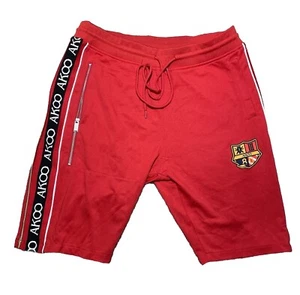 Akoo Brand Mens Shorts Size XXL 2XL Red Live Full Live Well Zip Loud Vintage - Picture 1 of 7