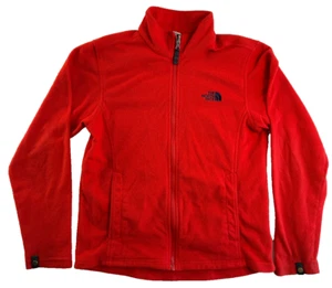North Face Sweater Boys size Large Red Fleece Outdoor Zip Sweatshirt Casual - Picture 1 of 8