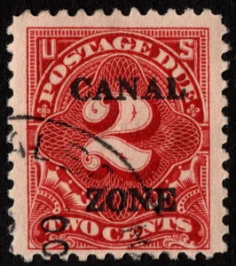Canal Zone Stamp Scott #J19 Used 2 Cents Carmine Postage Due w/ Type B Overprint - Picture 1 of 1