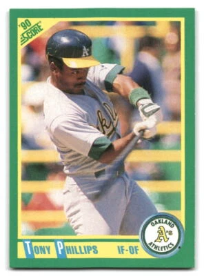 Tony Phillips 1990 Score Baseball #84 Oakland Athletics - Image 1 of 2