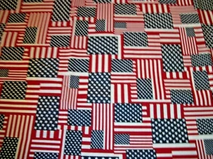 3 YARDS AMERICAN FLAG FABRIC Fabric Traditions 2004 3 Yards BRAND NEW - Picture 1 of 3