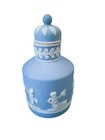 WEDGWOOD PALE BLUE JASPERWARE TOBACCO JAR IN LOVELY CONDITION 12CMS HIGH, RARE