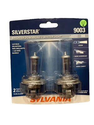 Sylvania Silverstar 9003/H4 2 высокопроизводительные галогенные лампы белый свет новый  - Изображение 1 из 4
