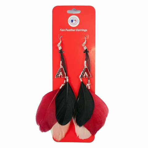 NEW! ARIZONA DIAMONDBACKS FEATHER EARRINGS w/ CHARMS LICENSED Cover