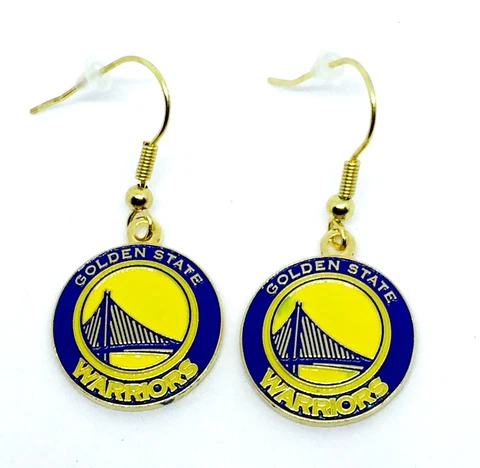 Golden State Warriors NBA Gold Color Dangle Earrings Cover
