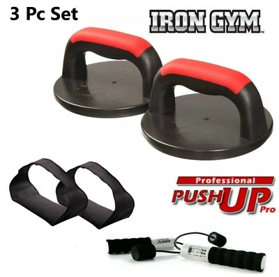 IRON GYM Iron Home Gym Total Fitness Ab Straps Rotating Push-Up Pro Cardio Jump Workout