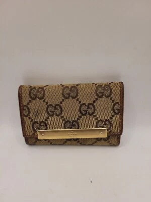 Gucci Brown Mono 3-Hooks Key Case - Image 1 of 4