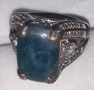 Vintage Karis STS Blue Stone Crystal Size 7 Ring