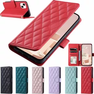 For iPhone 15 Pro Max 14 13 12 11 SE 6s 7 8 Plus Wallet Flip Leather Case Cover - Picture 1 of 47
