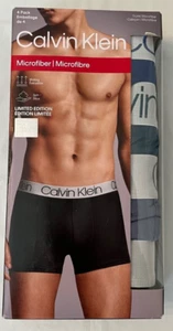 Calvin Klein Microfiber Men’s Trunks Sz M 4 Pack Blue/Multicolor - Picture 1 of 5