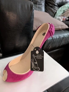 Wild Eye Wein Caddy Flaschenhalter Rubinrot Glitzer Stilleto High Heel Schuh 8" - Bild 1 von 3