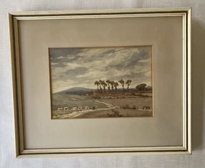 WW1 Artist John Aston Antique Watercolor Landscape Painting 1917 Signed Framed - Picture 1 of 18