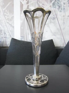 La Pierre Silver Overlay, große Vase in Glas, Sterlingsilber Overlay, ArtDeco - Bild 1 von 17