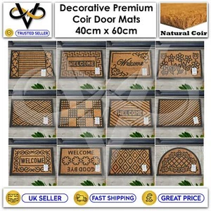 Coir Door Mat Welcome Modern Mats Natural Coir Non-Slip Indoor/Outdoor - Picture 1 of 16