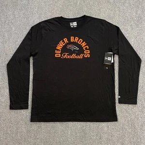 Denver Broncos New Era Long Sleeve T-Shirt Adult XXL Black Logo NFL Football NWT - Picture 1 of 19