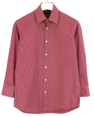 Hugo Boss Enzo Regular Fit Camicia Formale Uomo (UK) 40 con Bottoni Quadri - Immagine 1 di 4