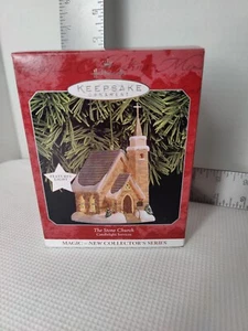 Hallmark The Stone Church Candlelight Series 1998 Adorno Mágico - Imagen 1 de 7