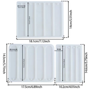 3Pcs Bookmark Resin Molds 5 Cavity Bookmarks Silicone Mold Flexible qixll - Picture 1 of 11