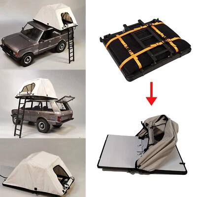 Simulation Roof Folding Tent w/Retractable Ladder For 1/8 1/10 TRX4 RC Car - Image 1 of 4