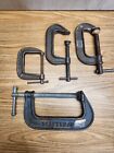 Lot of 4 C-Clamps VTG Craftsman USA Malleable No 66675 Brinks & Cotton Others