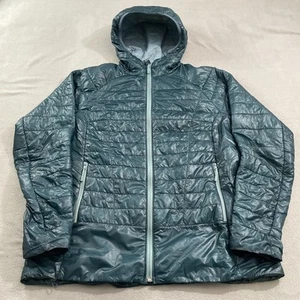 Mountain Hardwear Jacket Womens XL Blue Gorpcore Zip Puffer Hooded Outdoors - Picture 1 of 13