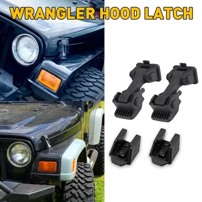 High Performance Hood Catch Latch Bracket & Pair Fits Jeep 1997-2006 Wrangler TJ - Image 1 of 4