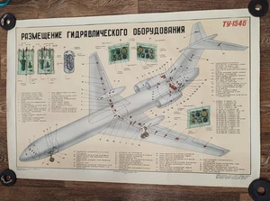 Rare Original Vintage Poster 1978 TU-154 plane aviation - Picture 1 of 6
