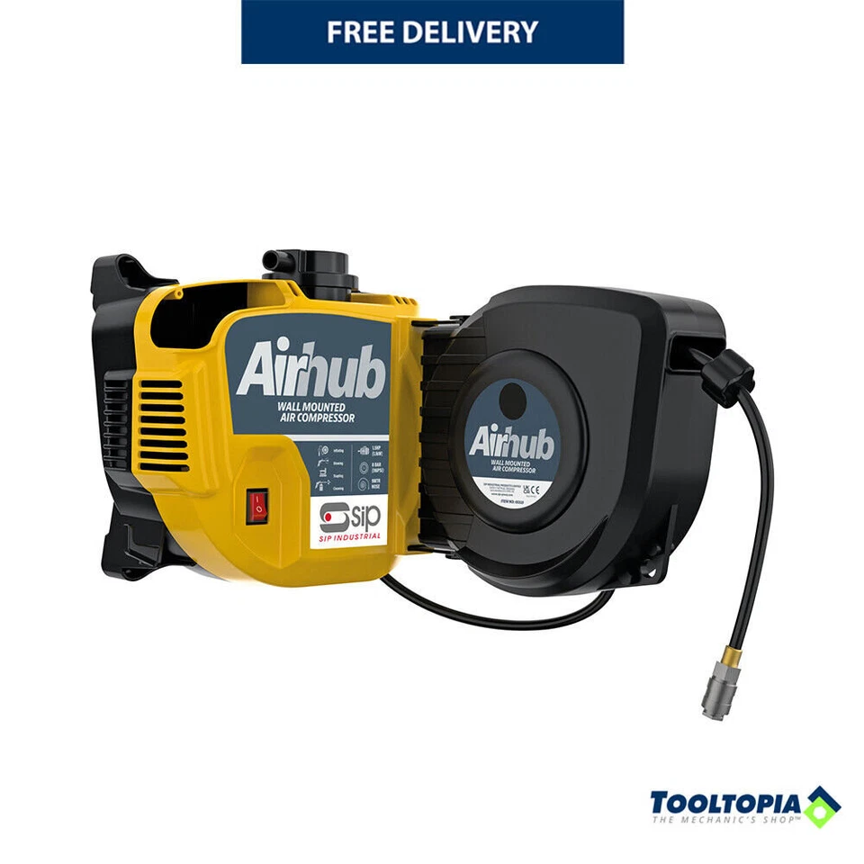 SIP AirHub Air Compressor Wall-Mounted Direct Drive 1.5hp 8 Bar 6.3CFM Low Noise - Image 1 of 4