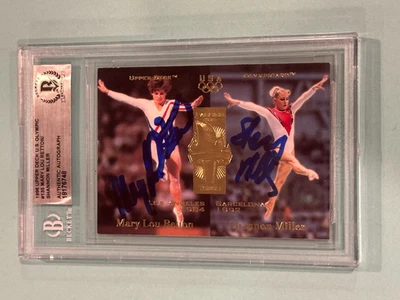 Tarjeta firmada por Mary Lou Retton y Shannon Miller 1996 cubierta superior #135 Beckett (BAS) Foto 1 de 2