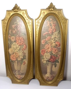 Vintage Florentiner Garten Wandbehang Wandbild 1964 C.Rubino 2er Set - Bild 1 von 10