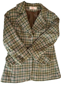 VTG Pendleton Womens Sz 14 Virgin Wool Plaid Blazer Jacket Tartan 3/4 Sleeve USA - Picture 1 of 17