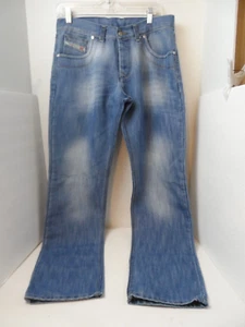 Mens Diesel Jeans Straight Blue Denim Medium Wash Button Fly Jeans 32x32 - Picture 1 of 10