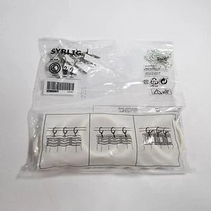 Ikea Syrlig Curtain Rings with Clamp and Hooks in White 25mm (402.240.98) Set - Picture 1 of 4