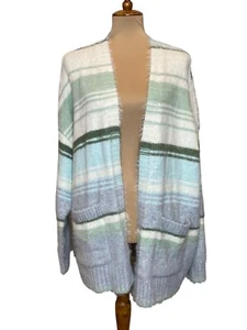 American Eagle Oversized Open-Front Striped Cardigan Sweater Large NWT - Picture 1 of 4