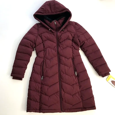 Andrew Marc Mujer Chaqueta con Capucha Puffer Walker Rojo Sangre de Buey S Foto 1 de 4