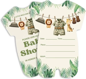 Invitaciones Safari Baby Shower, Estilo Selva, 20 Invitaciones y 20 Sobres - Imagen 1 de 8