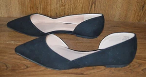 Women Pointy Toe Ballet Flat Comfort Slip On Casual Black Size 7.5 - Picture 1 of 7