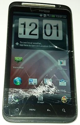 HTC Thunderbolt 8GB Black Verizon Smartphone Cracked Glass Bad LCD AS IS - Image 1 of 4