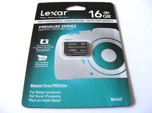 16GB Memory Stick PRO Duo PREMIUM SERIES Markt 2 ( 16 GB MS PRO Duo ) LEXAR Neu. - Bild 1 von 1