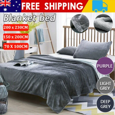 Soft Luxury Large Blanket Warm Faux Fur Throw Fleece Sofa Bed Sheet King Size - image 1 of 4